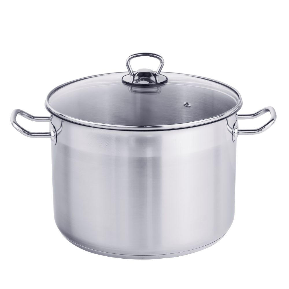 UNIVERSALTOPF mit Glasdeckel 10L Maße: ca. Ø: 26 x H: 18cm - Transparent, Metall (26cm) - Haushalt International