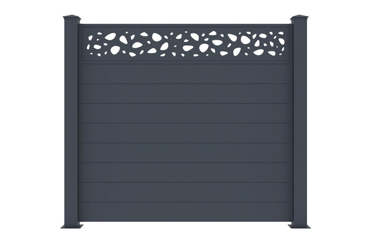SICHTSCHUTZZAUN Sunny grau 1,9m H.170cm aluminium - Grau, Metall (189/166cm) - Casanoov