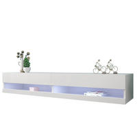TV-LOWBOARD wandhängend in Weiß Hochglanz mit LED 140/40/30.5 cm - Weiß, Holzwerkstoff (140/30.5/40cm) - Redom