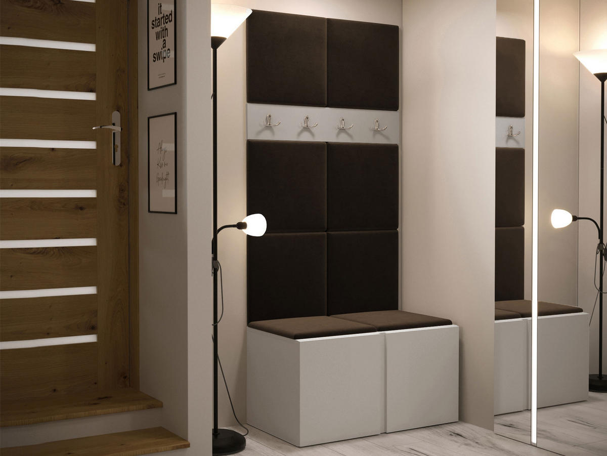 GARDEROBEN-SET Orion IV - Kaschmir/Braun, Holzwerkstoff/Kunststoff (84/186/46cm) - MIRJAN24