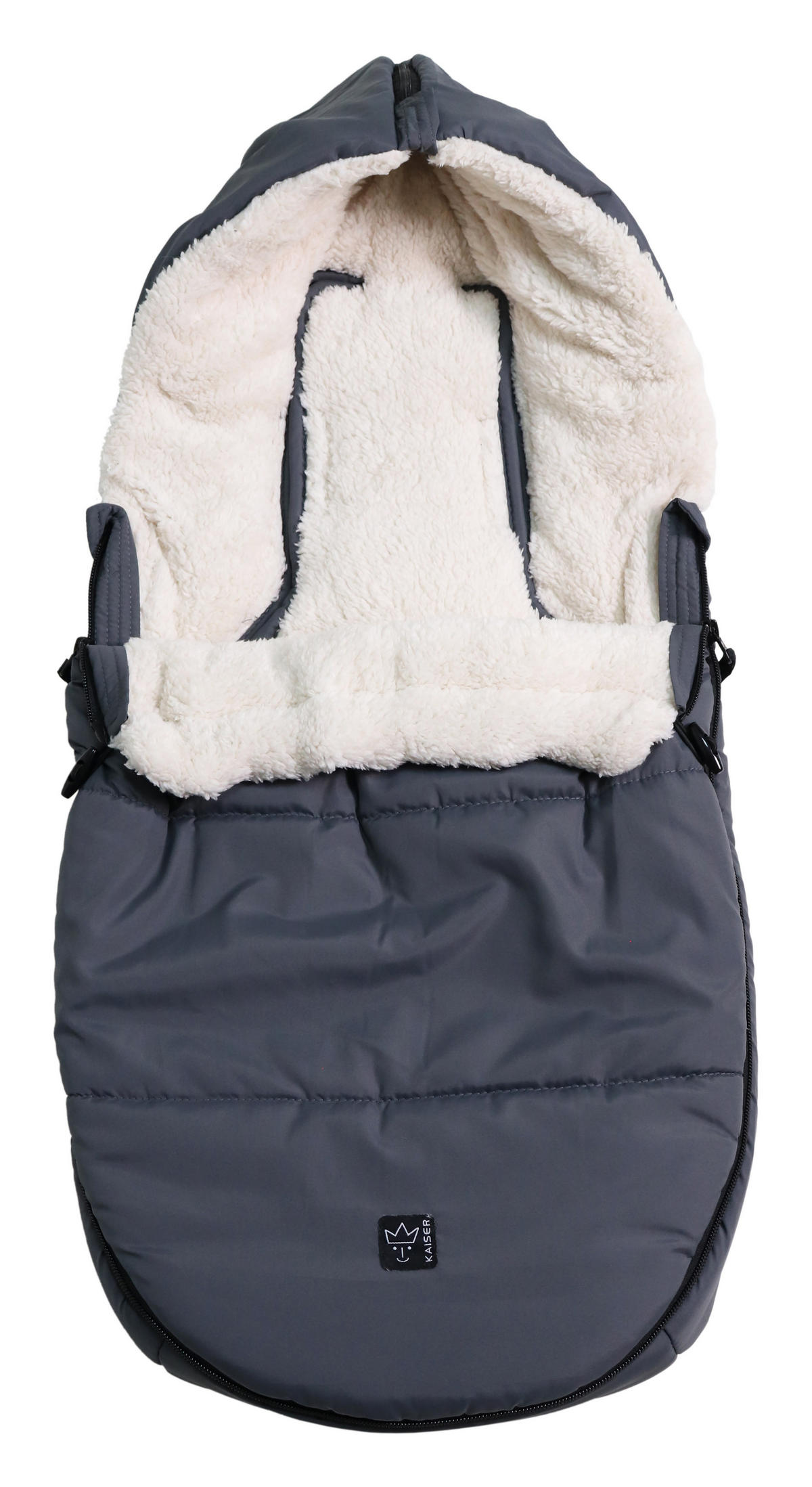 BABYSCHALENFUSSSACK Hoody 2.0, anthracite/creme - Dunkelgrau, Textil (40/3/80cm) - Kaiserbaby