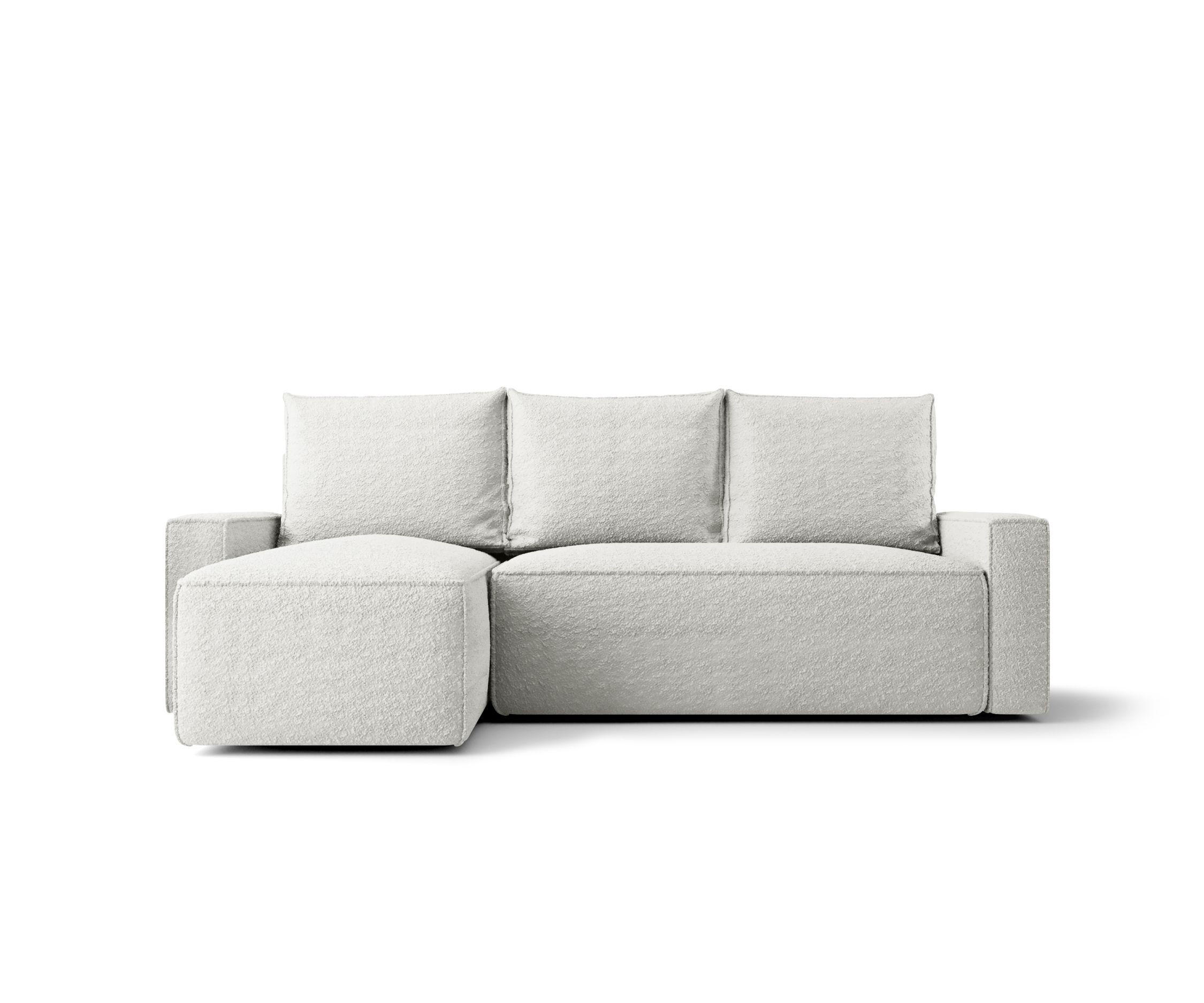 ECKSOFA mit Schlaffunktion SAVIO Quelle 01 Links - Weiß, Textil (232/140cm) - Bedante