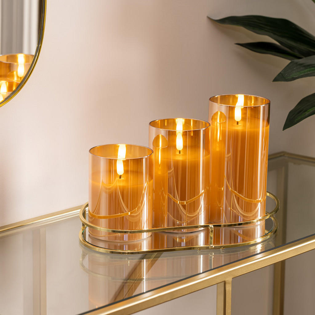 Thumbnail - Atmosphera Createur d´interieur Led-Kerze, Orange, Kunststoff, 7.5x15x7.5 cm, Dekoration, Kerzen & Zubehör, LED Kerzen