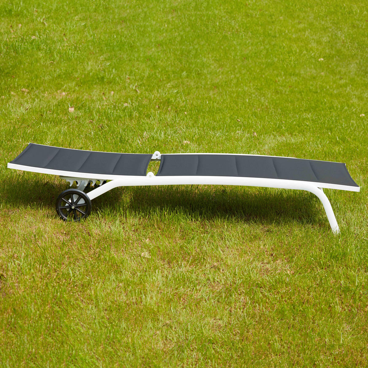 SONNENLIEGE 2-tlg., Weiß - Weiß, Metall (70/83/190cm) - Oviala