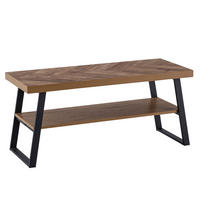 SCHUHBANK – 100x41x40 cm, Eiche-Dekor, Fischgrät, mit Ablage - Schwarz/Braun, Holz/Holzwerkstoff (100/41/40cm) - KADIMA DESIGN