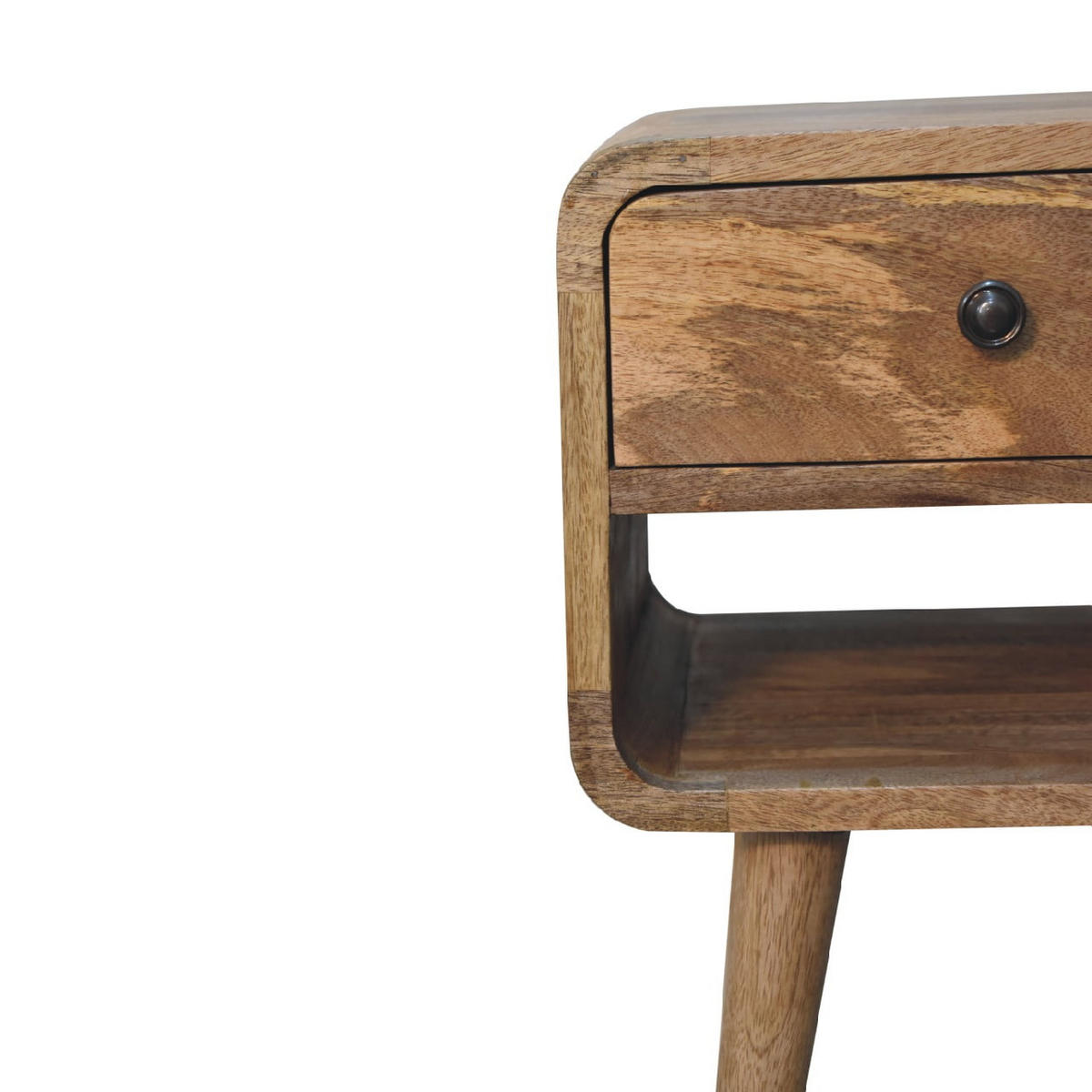 NACHTTISCH mit einer Schublade - Eichefarben/Messingfarben, Holz/Metall (30/55/30cm) - Artisan Furniture
