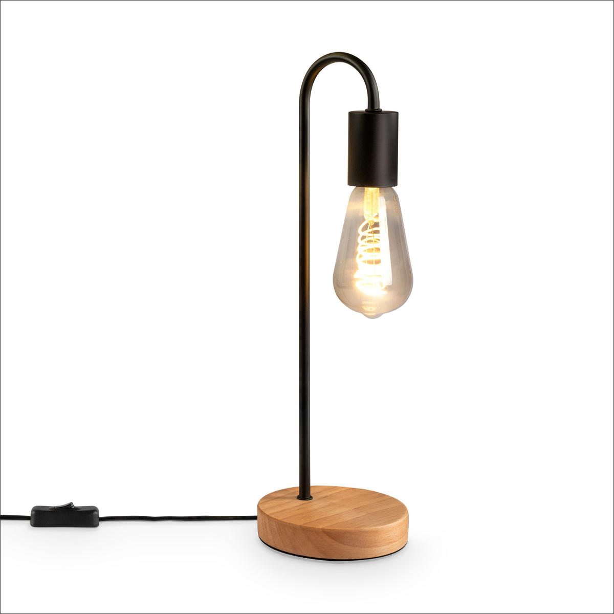 TISCHLAMPE Walter - Schwarz, Metall (12.6/12.6/40.5cm) - Paco Home