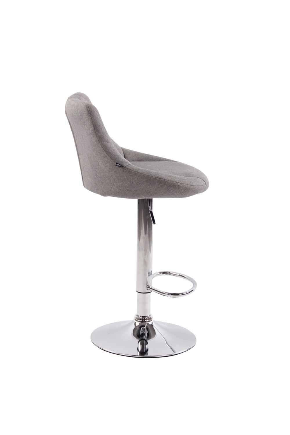 BARHOCKER 2er Set Stoff grau - Chromfarben/Grau, Textil/Metall (46/83/49cm) - CLP