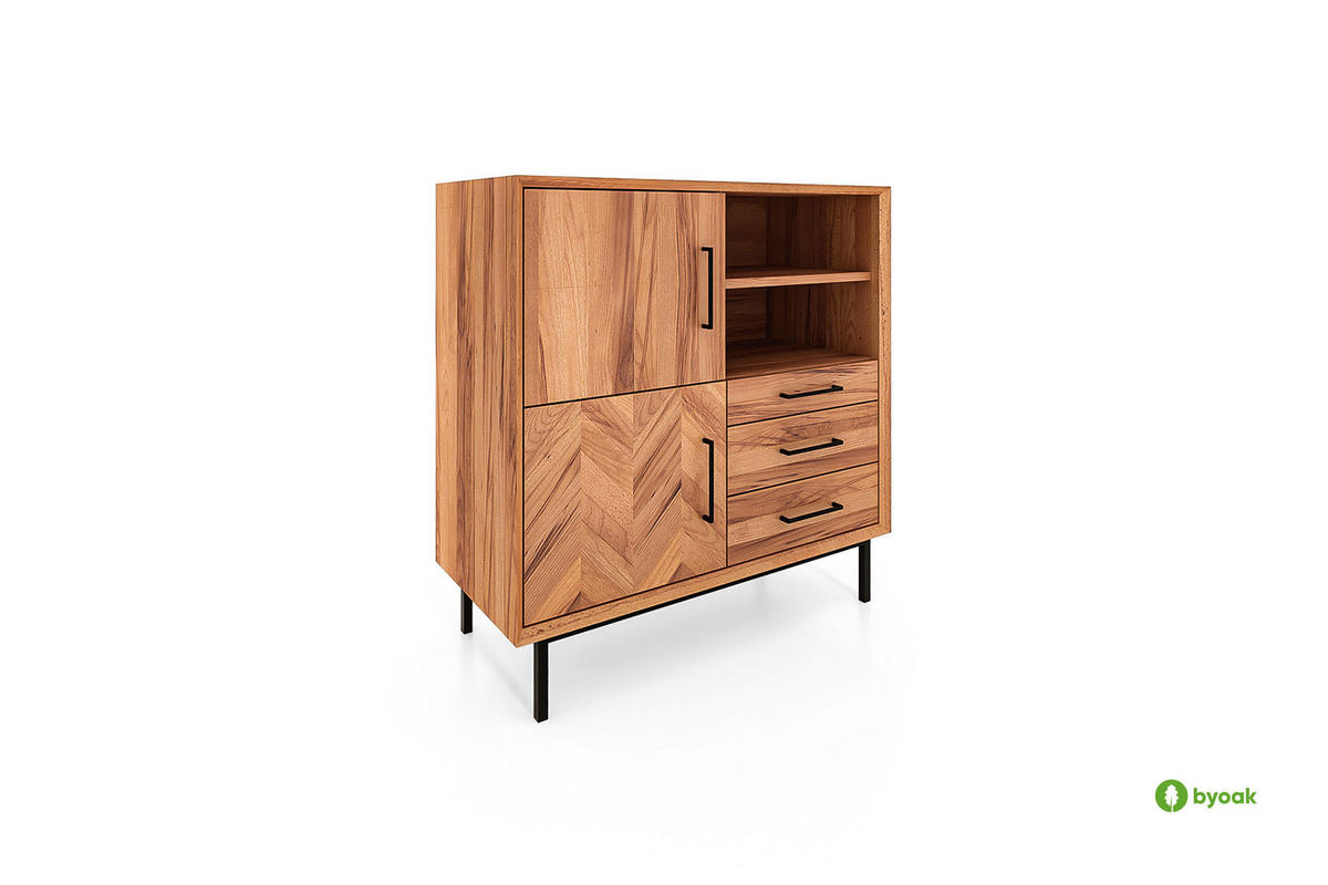 KOMMODE HOCH LEON Kernbuche - Kernbuche, Holz (97/95/45cm) - byoak