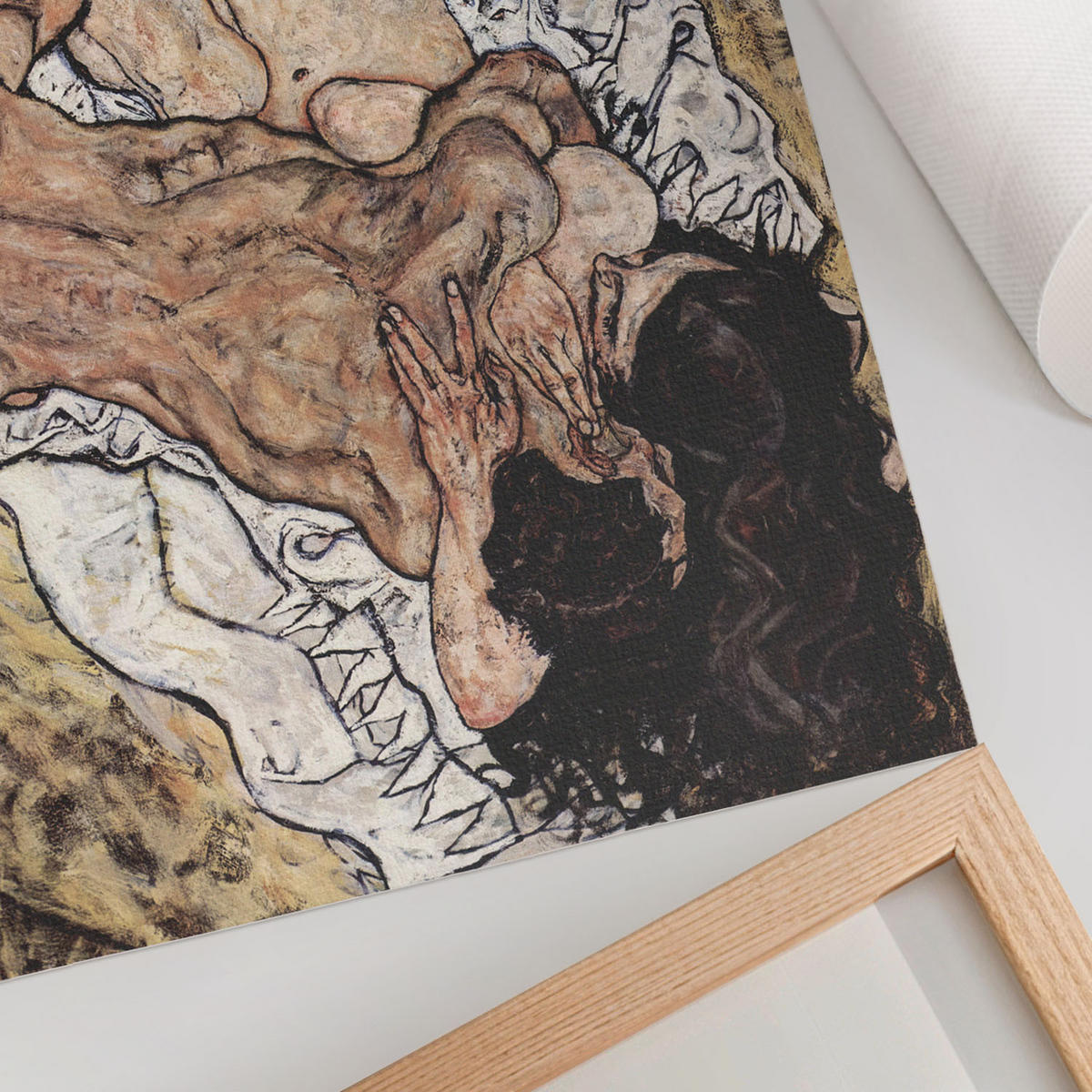POSTER - 29x21 cm (A4) - Egon Schiele - Umarmen - Creme, Textil (29.7/21/0.1cm) - TULUP