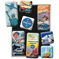MAGNETSET 9-teilig Pan Am Travel The World Posters - Multicolor, Metall (7/9/2cm) - Nostalgic-Art