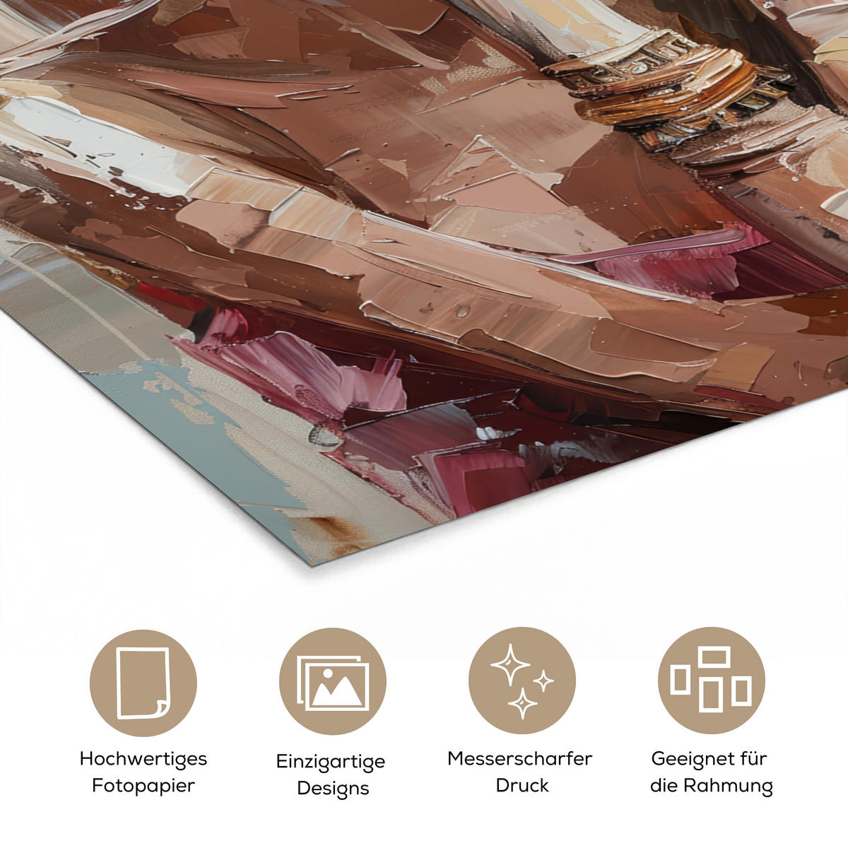 POSTER Frau - Lackierung - Porträt - Modern 30x40 cm - Altrosa, Papier (30/40/0.1cm) - MuchoWow