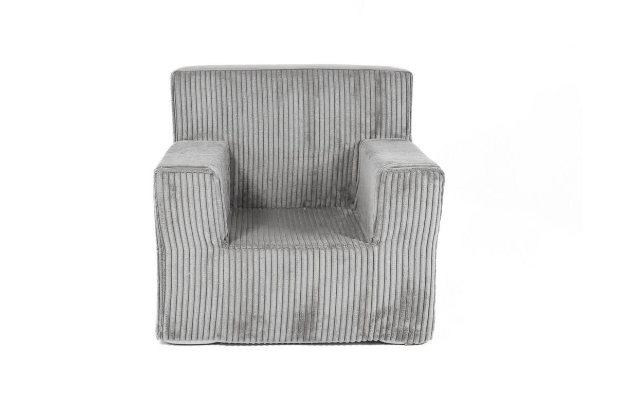 KINDERSESSEL aus Kuschel-Cord in Hellgrau - Hellgrau, Textil (51/47/33cm) - Fortisline