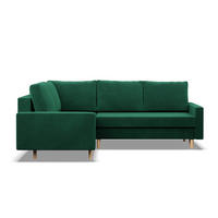 ECKSOFA MIT SCHLAFFUNKTION LINKS BLANK , Grün - Grün, Textil (223/175cm)