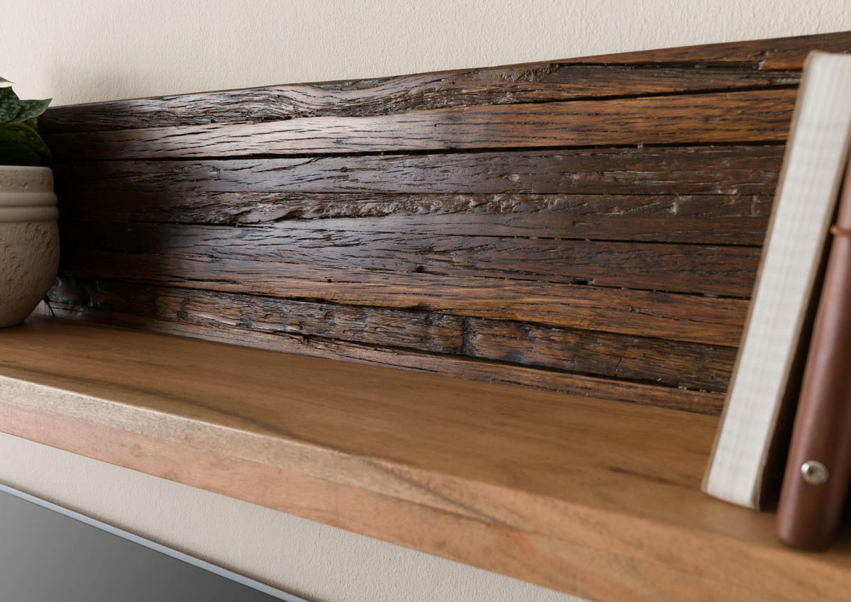 WANDREGAL Altholz 118x20x25 natur lackiert LYON #140 - Naturfarben, Holz (118/25/20cm) - Massivmoebel24