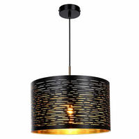 LED HÄNGELEUCHTE TUNNO Schwarz Gold - Schwarz, Metall (38/38/120cm) - Globo Lighting