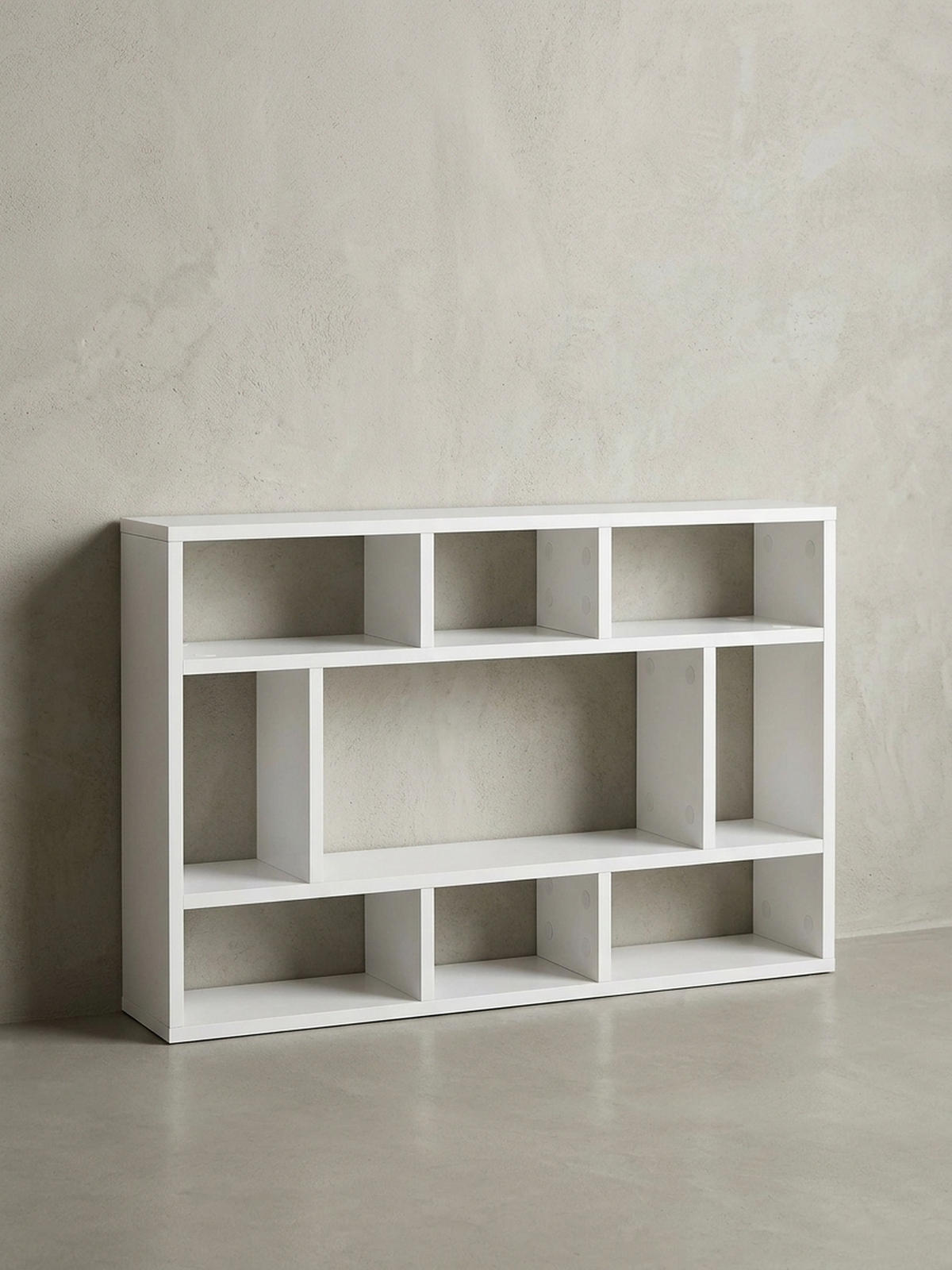 WANDREGAL MAGRA Spanplatte 9 Fächer Modern, Weiß 75x16x51 cm - Weiß, Holz (75/51/16cm) - KADIMA DESIGN