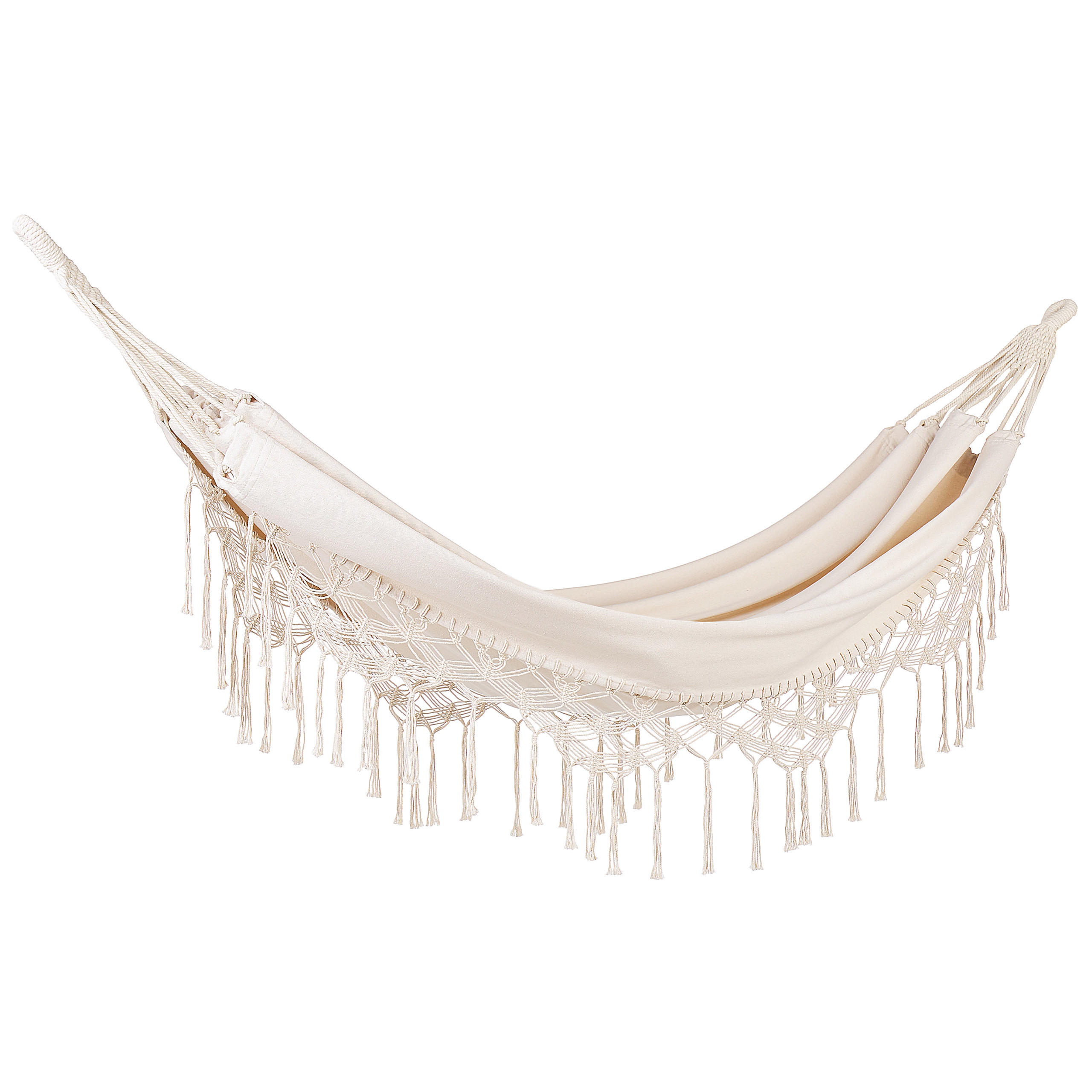 HÄNGEMATTE Baumwolle beige Rocca - Beige, Naturmaterialen (290/0.5/150cm) - Beliani