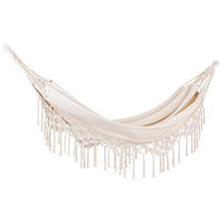 HÄNGEMATTE Baumwolle beige Rocca - Beige, Naturmaterialien (290/0.5/150cm) - Beliani