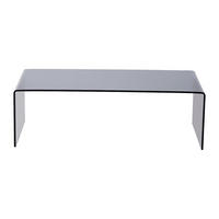 COUCHTISCH - 110 cm x 55 cm - Glas - Transparent, Schwarz - ALONZO - Transparent/Schwarz, Glas (55/110/35cm) - Vente-Unique