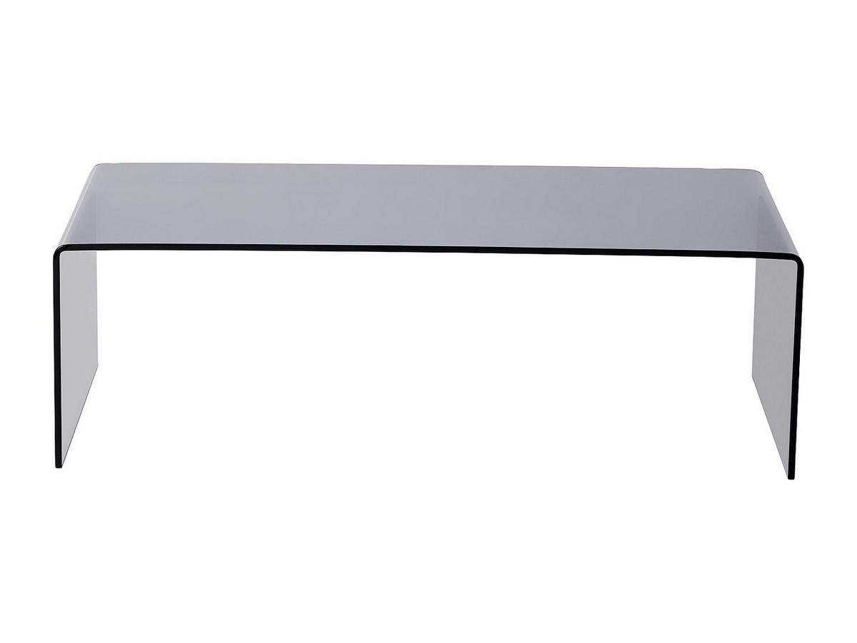 COUCHTISCH - gebogenes getöntes Sicherheitsglas - Schwarz - ALONZO - Transparent/Schwarz, Glas (110/55/35cm) - Vente-Unique