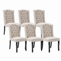ESSZIMMERSTUHL 6er-Set Samt Beige mit Eichenbeinen - Beige, Metall (45/100/61.1cm) - Meubliv