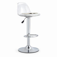 BARHOCKER 2er-Set 82–104 cm Weiß/Silberfarben mit Drehfunktion - Weiß, Metall (40.5/99/40.5cm) - MIVRAY