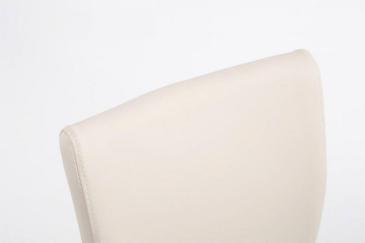 BARHOCKER 2er Set Lederlook creme - Chromfarben/Creme, Textil/Metall (38.5/94.5/47cm) - CLP