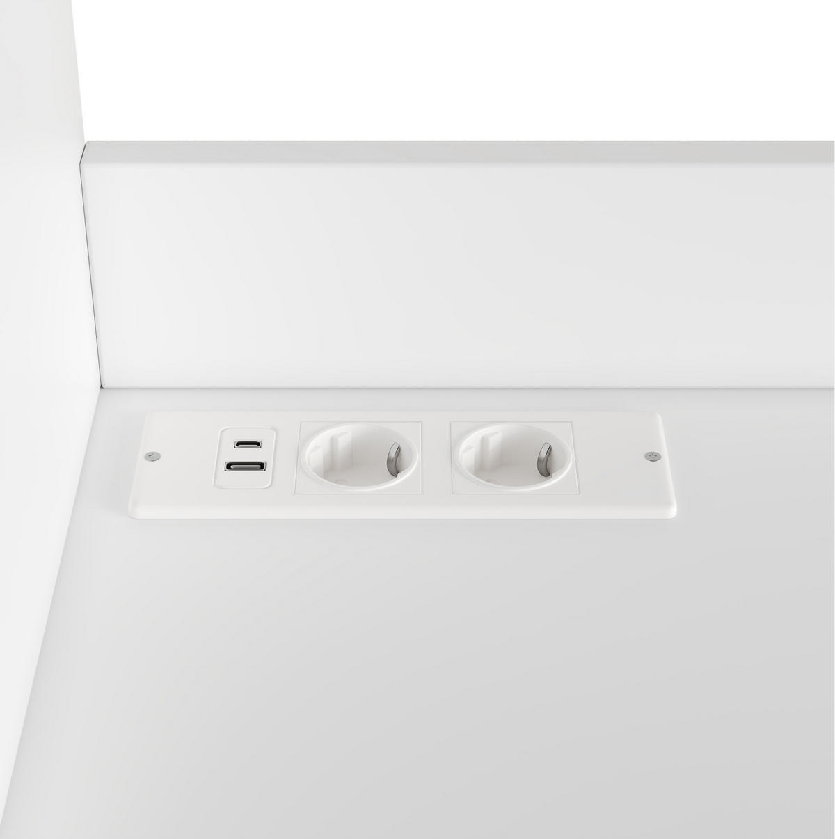 HOCHSCHRANK aus Holzwerkstoff 120x40x178 cm Weiß mit Stauraum, Steckdosen sowie USB-A- und USB-C-Anschluss - Weiß, Holzwerkstoff (120/178/40cm) - IVMEU