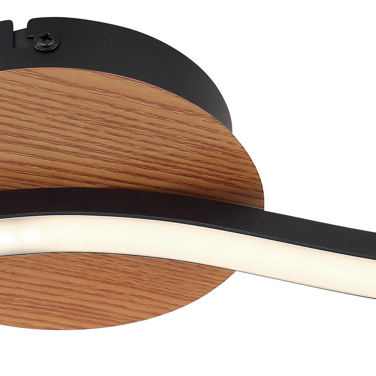 LED DECKENLEUCHTE Metall Holzoptik Schwarz - Schwarz, Metall (45/13/7.3cm)