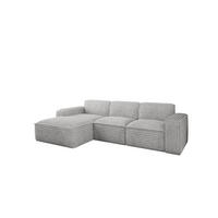 ECKSOFA L-Form Siena Stoff Velo Hellgrau Links - Hellgrau, Holz/Kunststoff (165/266cm) - Kaiser Möbel