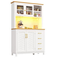GESCHIRRSCHRANK aus MDF 105.5x40x180cm in Weiß mit LED-Lichtleiste - Weiß, Holzwerkstoff (105.5/180/40cm) - Modfu