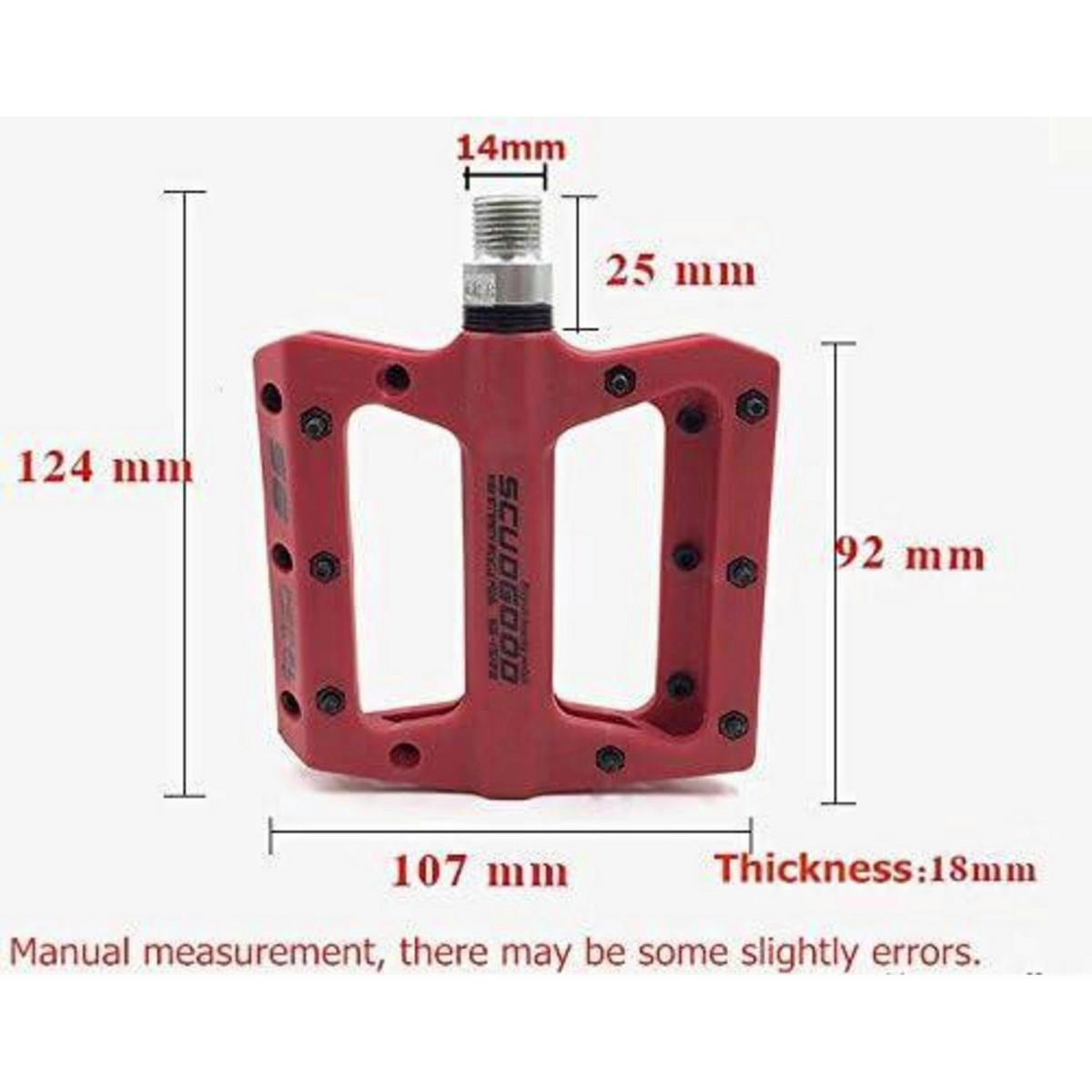 FAHRRADPEDALE Rot Nylon Composite 9/16 Zoll - Rot, Kunststoff (10.7/2.5/12.4cm)