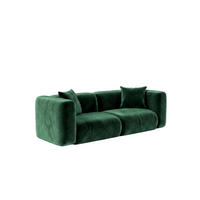 SOFA 2-Sitzer, Velvet-Stoff Bluvel, Grün, GRETA - Grün, Holz (228/70/89cm) - Kaiser Möbel
