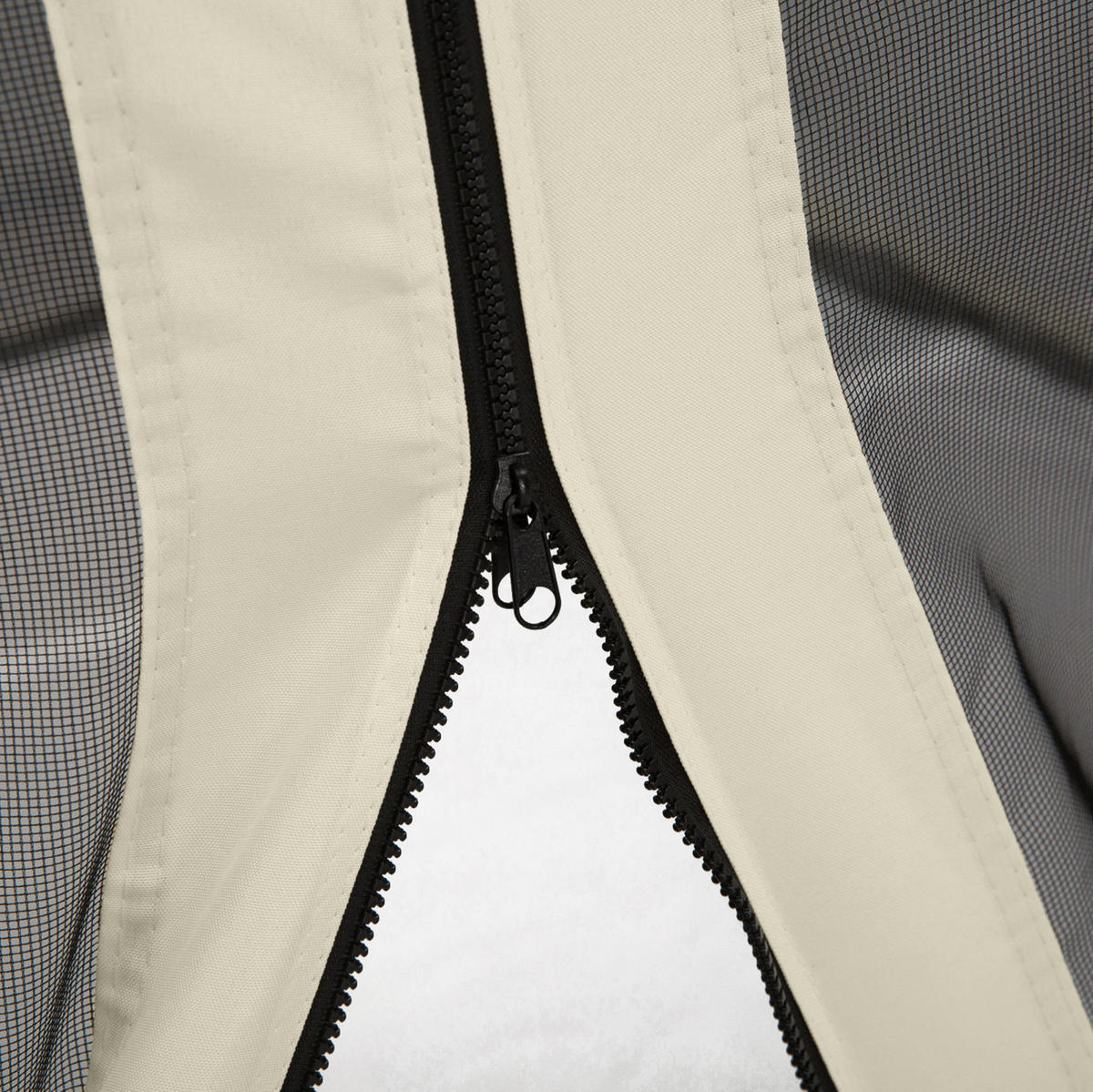 PAVILLON-MOSKITONETZ 300/300 cm mit Reißverschluss und 4 Seitenteilen, langlebiges Polyestergewebe, Schwarz - Schwarz, Textil (207/1/302cm) - Redom