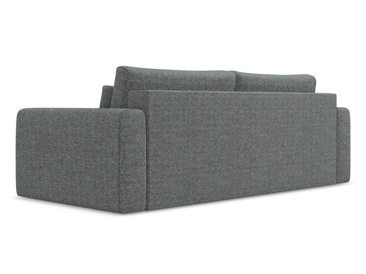 3-SITZER SOFA mit Schlaffunktion Strukturstoff Stoff Grau - Dunkelgrau/Schwarz, Kunststoff/Textil (238/82/105cm) - Makamii