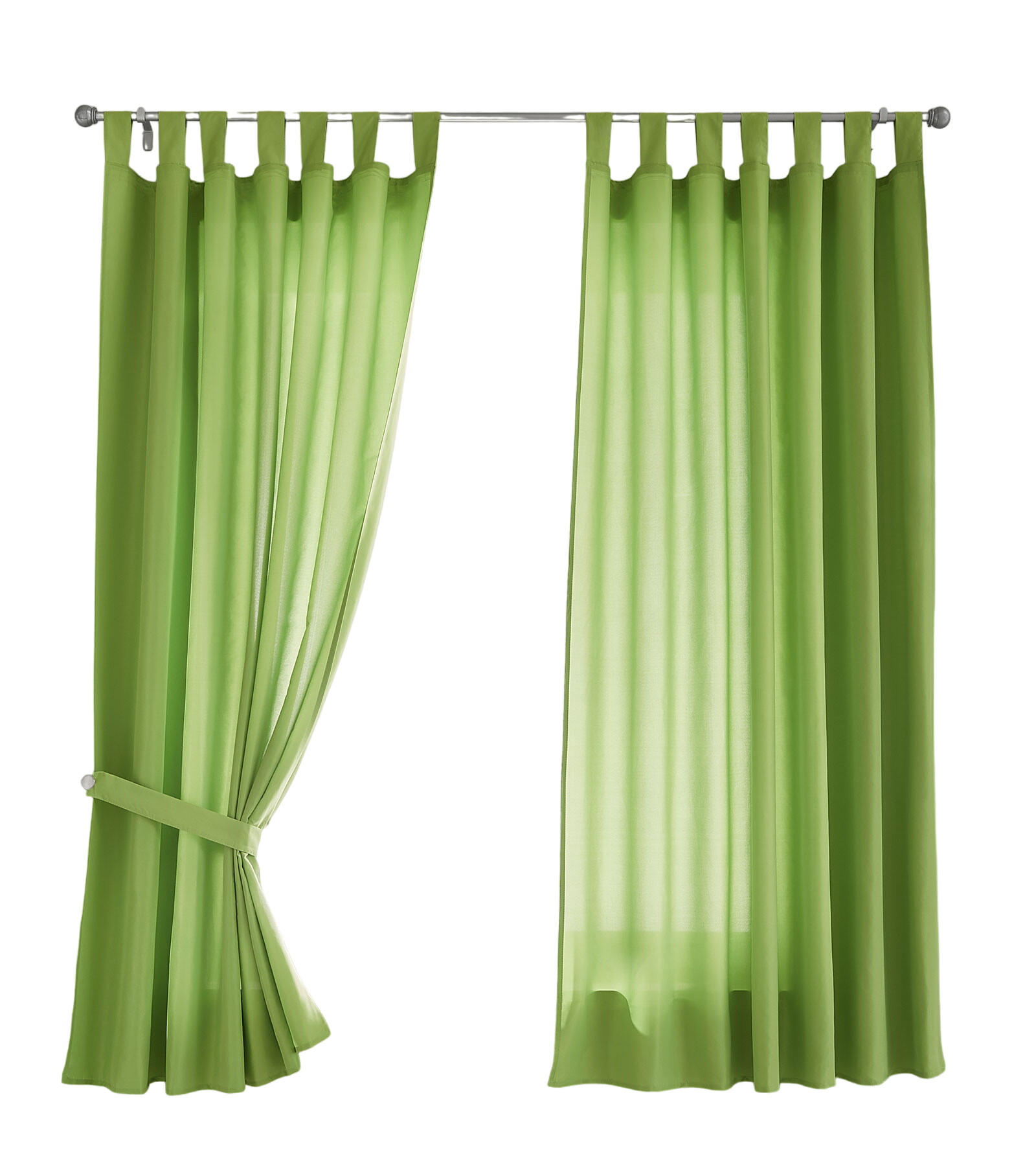 VORHANG 2ER SET POTSDAM HxB 175x140 cm Apfelgrün - Hellgrün, Textil (140/175cm) - Gardinenbox
