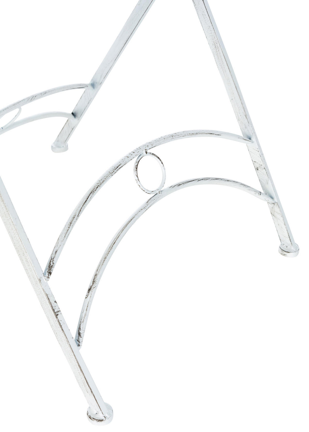 GARTENTISCH rund Metall antik weiß - Weiß, Metall (71/71/71cm) - CLP