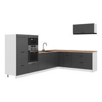 KUHINJA U OBLIKU SLOVA L Fame-Line, Tamnosiva/Bijela, 327 x 227 cm, RP Hrast - bijela/tamno siva, drvni materijal (327/153.6/60cm) - Vicco