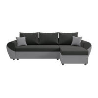 SCHLAFSOFA - 4 Personen - Stoff - Schwarz, Grau - - Schwarz, Textil (265/80/139cm) - Vente-Unique
