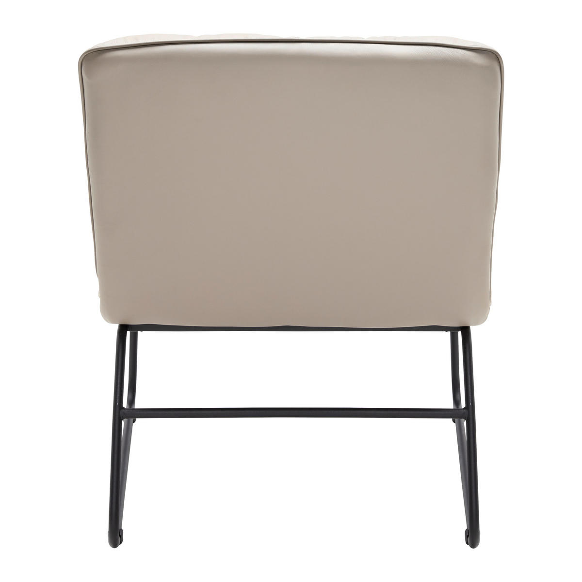 SESSEL Eleina Taupe Lederlook - Taupe, Metall (82/71/70cm)