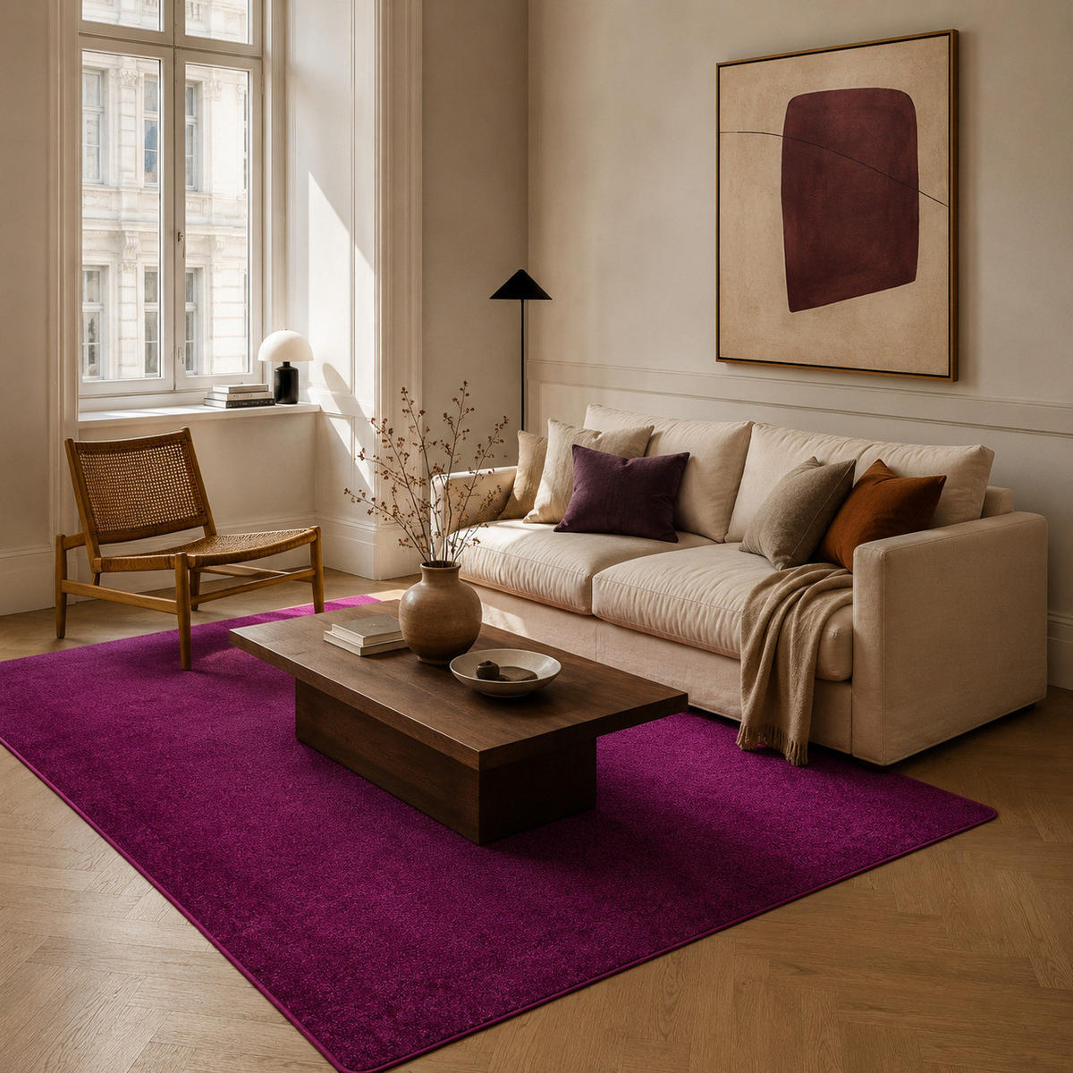 HOCHFLOR VELOURS TEPPICH LUNA - Violett, Textil (200/250cm) - Snapstyle