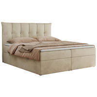 BOXBETT PREMIUM 10 180/200 Beige Velvet - H3 - Beige, Holz/Textil (180/200cm) - MKS