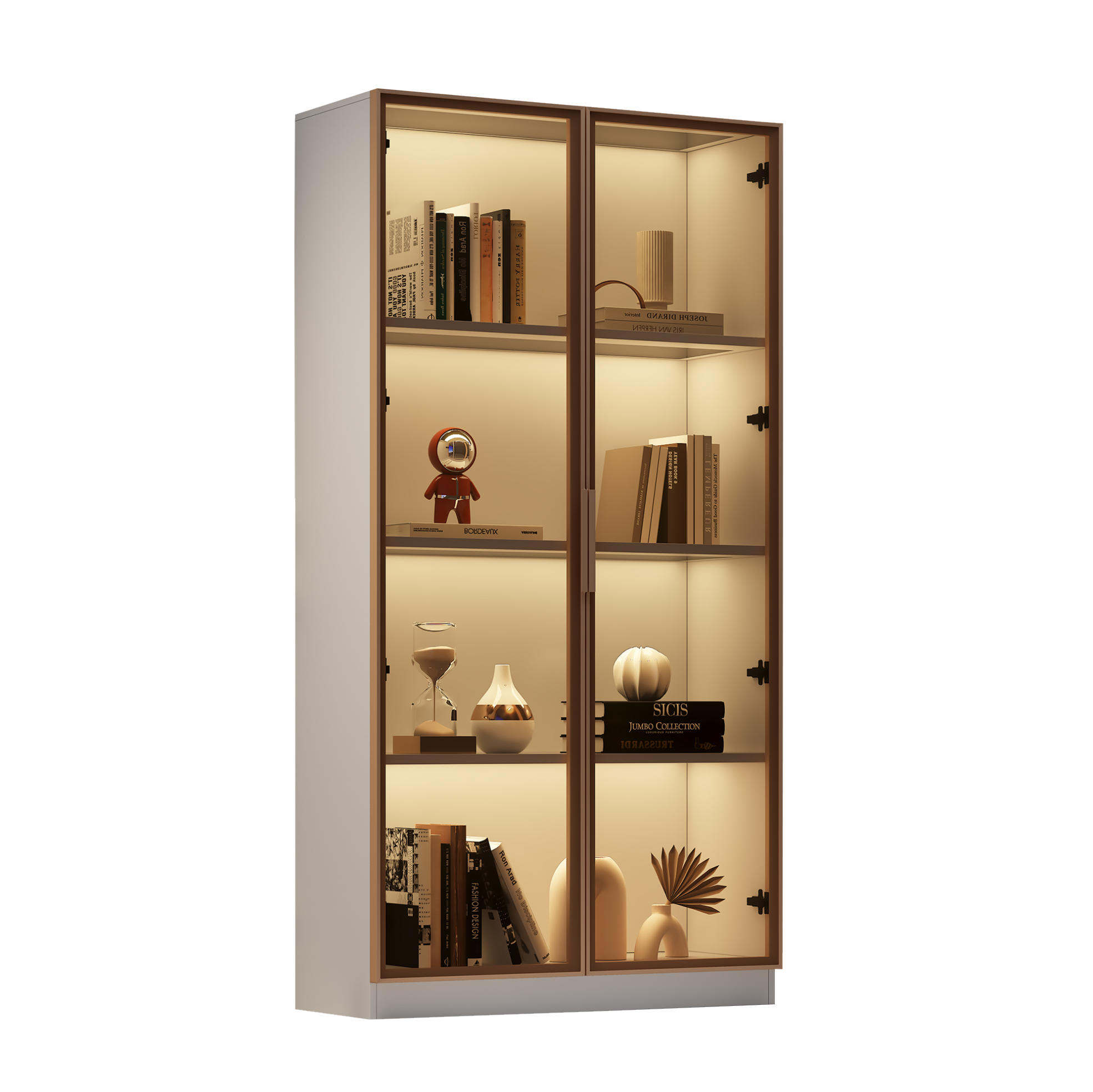 Ivmeu Glasvitrine Weiß 80x160x40 cm