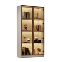 GLASVITRINE aus Spanplatte 80x40x160 cm Weiß mit braunen Glastüren, LED-Beleuchtung und verstellbaren Einlegeböden - Weiß, Holzwerkstoff (80/160/40cm) - IVMEU