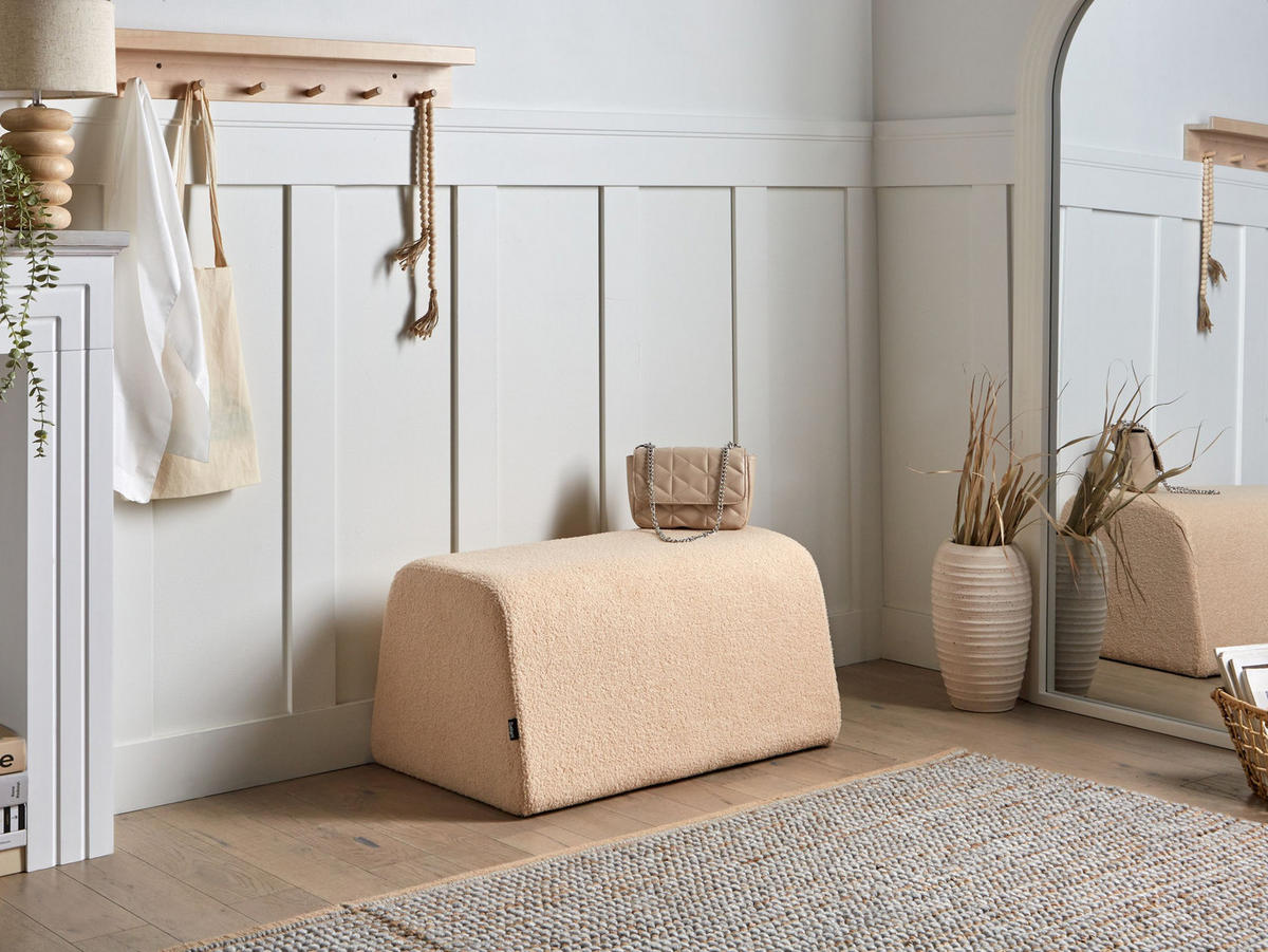 POUF Beige Sinclair - Beige, Textil (79/40/49cm) - Beliani