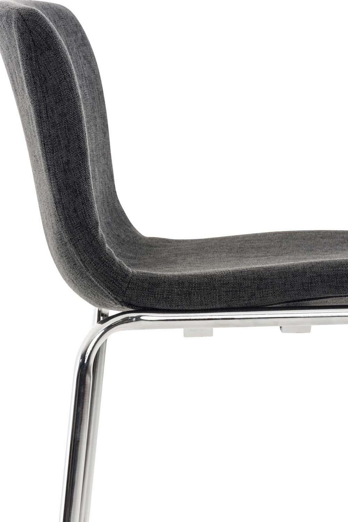 BARHOCKER Stoff Dunkelgrau - Chromfarben/Dunkelgrau, Textil/Metall (43/100/48cm) - CLP