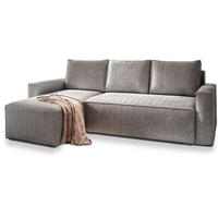 ROHOVÁ SEDAČKA POTARO světle šedá - šedá/světle šedá, dřevo/textil (232/140cm) - MASSENO