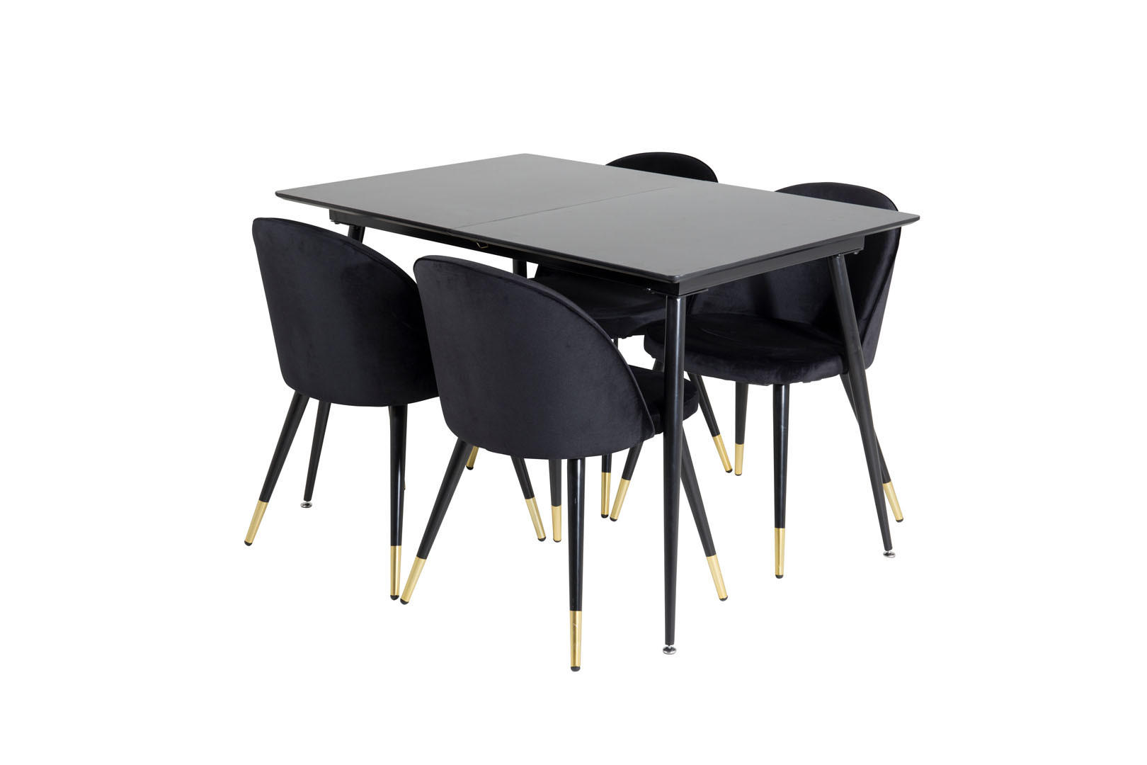TISCHGRUPPE Schwarz - Schwarz, Holzwerkstoff (90/76/120cm) - ebuy24