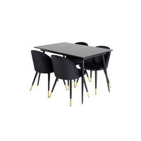 TISCHGRUPPE Schwarz - Schwarz, Holzwerkstoff (90/76/120cm) - ebuy24